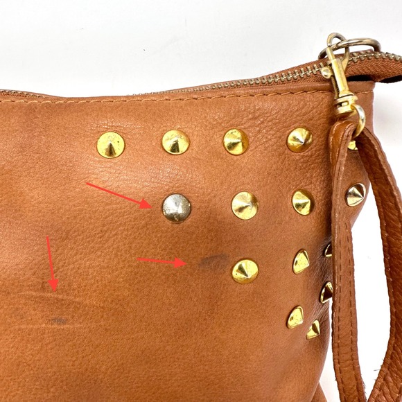 Borse in Pelle Made in Italy Studded Clutch Crossbody - Picture 2 of 9